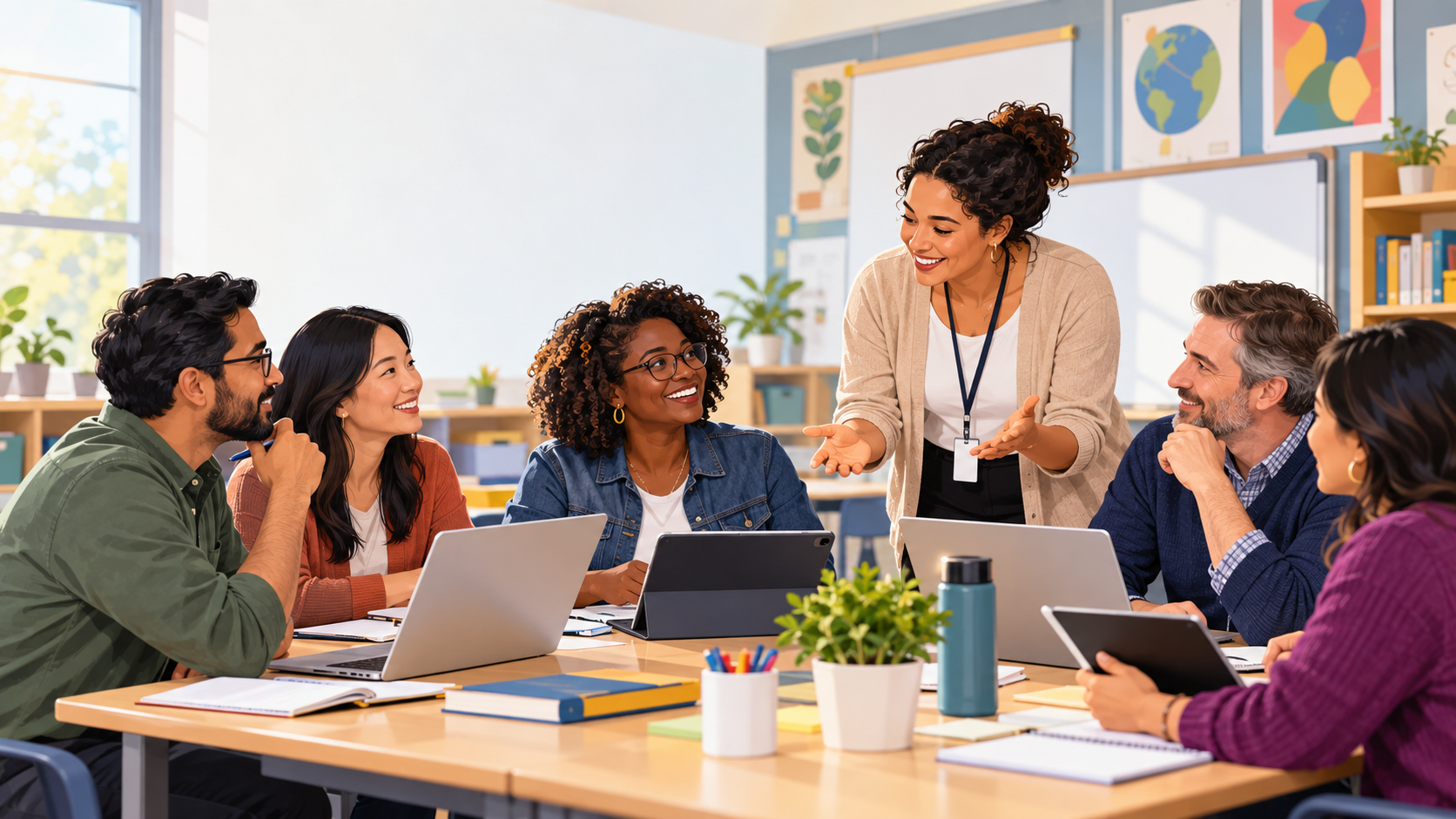 Teachers being trained